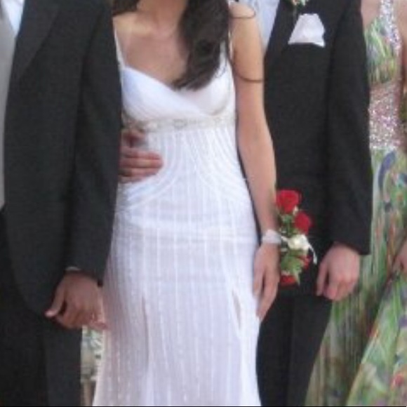 Beaded White Sean Collection Dress - Picture 2 of 5